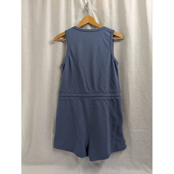 Blue Blush women's small blue v neck tank shorts romper 2" inseam A6 - Picture 7 of 8